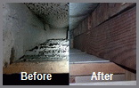 Before and after air duct cleaning